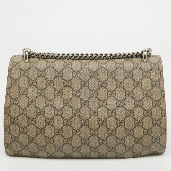 GUCCI Beige/Blue GG Supreme Canvas and Suede Small Dionysus Shoulder Bag - Picture 4 of 8